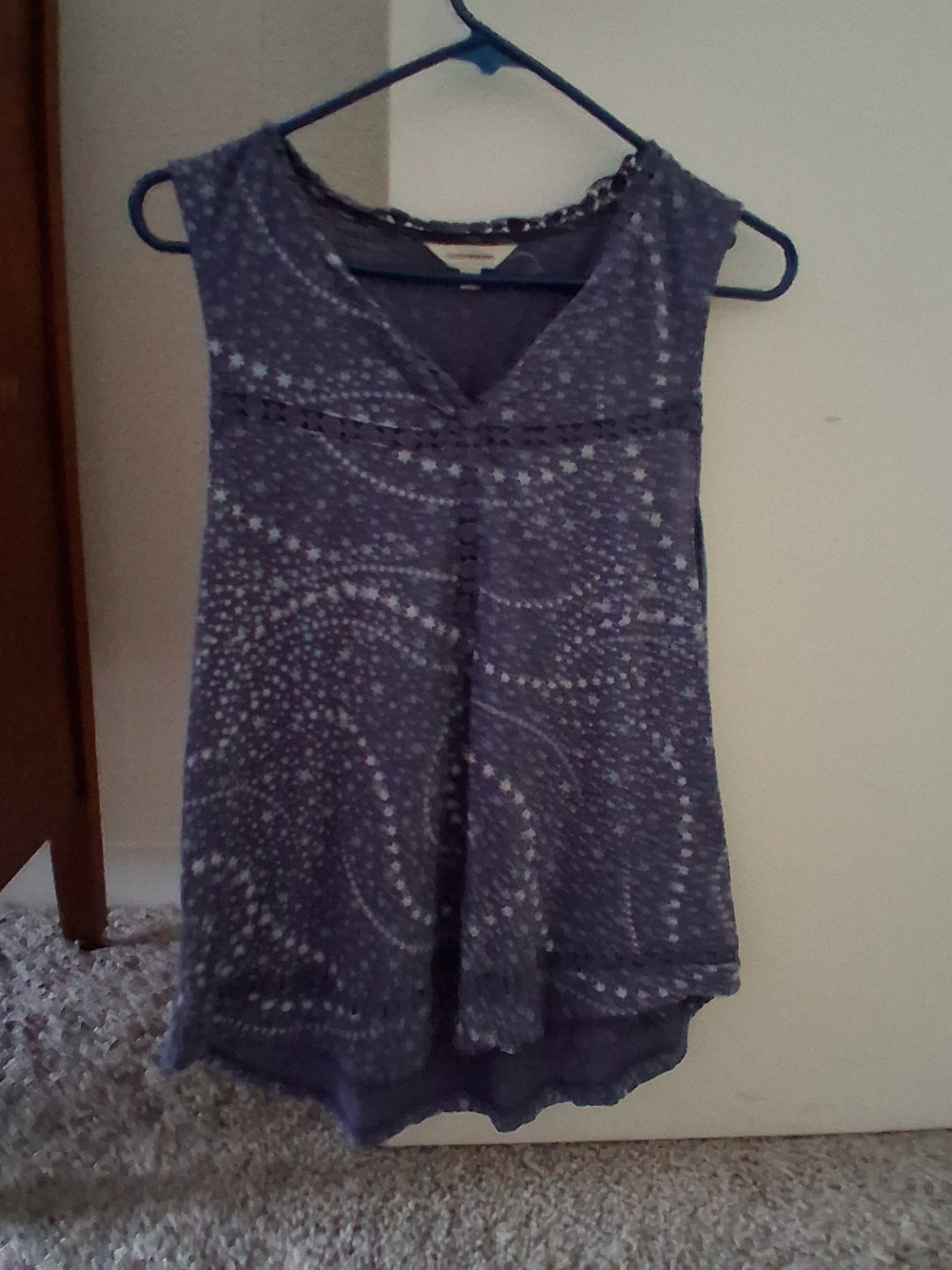 Sleeveless Blue Starburst Print Women’s Top